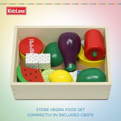 Kidzlane 20 Piece Wooden Vegan Play Food Image 2