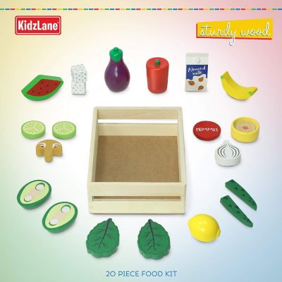 Kidzlane 20 Piece Wooden Vegan Play Food Image 3