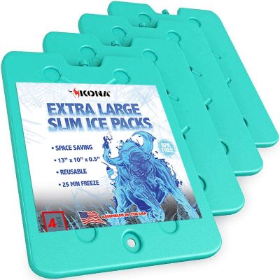 Kona Large Ice Packs for Coolers - Slim Space Saving Design - 25 Minute Freeze Time Image 1