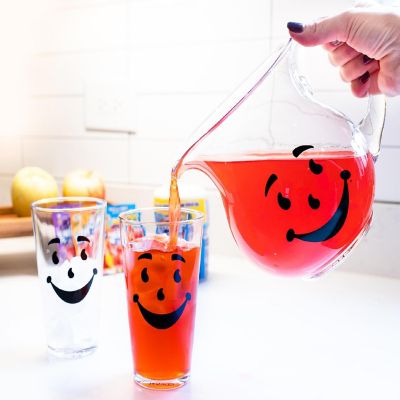 Kool-Aid Man 64-Ounce Glass Pitcher and Two 16-Ounce Pint Glasses Image 2