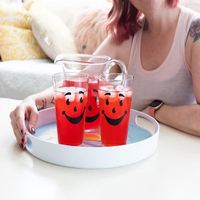 Kool-Aid Man 64-Ounce Glass Pitcher and Two 16-Ounce Pint Glasses Image 3