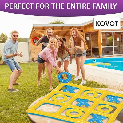 KOVOT Inflatable Tic Tac Toe Floating Game &#8211; Pool Fun Indoor and Outdoor Game Set for The Entire Family &#8211; Backyard, Pool, Picnic, Playroom, Beach, Tailgate & Ca Image 1