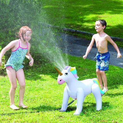 KOVOT Inflatable Unicorn Sprinkler &#8211; Fun Outdoor Water Toy for Kids Attaches to Garden Hose, 33 inch High Image 1