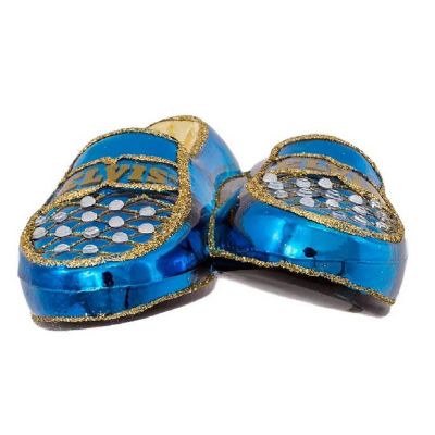 Kurt Adler Elvis Presley Blue Suede Shoes Glass Ornament 5 Inch EP4161 Image 1