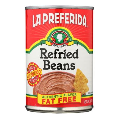 La Preferida Refried Beans - Fat Free - Case of 12 - 16 oz Image 1