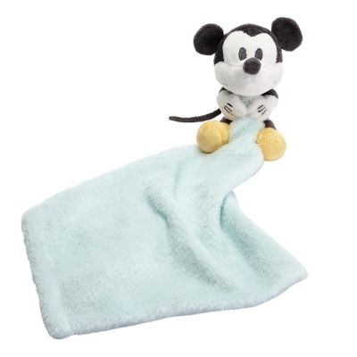 Lambs & Ivy Disney Baby Little Mickey Mouse Blue Lovey Plush Security Blanket Image 1