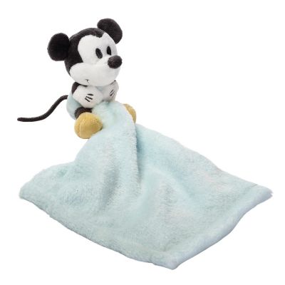 Lambs & Ivy Disney Baby Little Mickey Mouse Blue Lovey Plush Security Blanket Image 2