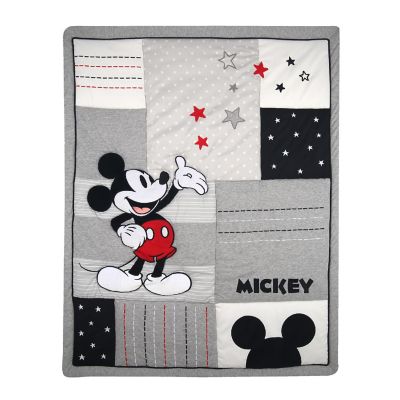 Lambs & Ivy Disney Baby Magical Mickey Mouse 3-Piece Crib Bedding Set - Gray Image 2