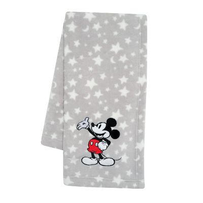 Lambs & Ivy Disney Baby Mickey Mouse Stars Gray Soft Fleece Baby Blanket Image 1