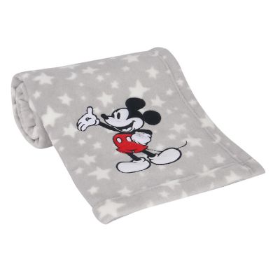 Lambs & Ivy Disney Baby Mickey Mouse Stars Gray Soft Fleece Baby Blanket Image 2