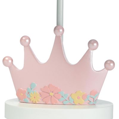 Lambs & Ivy Disney Princesses Pink Crown Nursery Lamp with Shade & Bulb Image 1