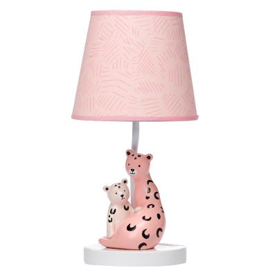 Lambs & Ivy Enchanted Safari Pink Leopard Lamp with Shade & Bulb Image 1