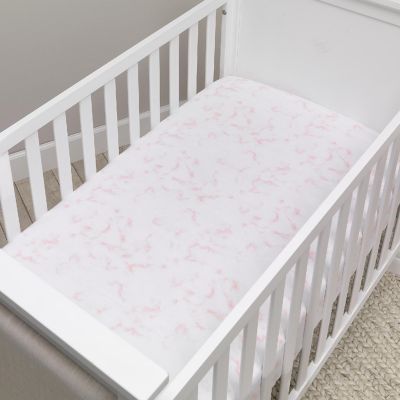 Lambs & Ivy Signature Rose Marble Organic Cotton Fitted Crib Sheet Image 2