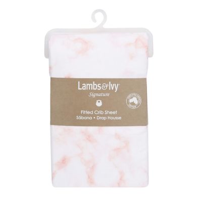 Lambs & Ivy Signature Rose Marble Organic Cotton Fitted Crib Sheet Image 3