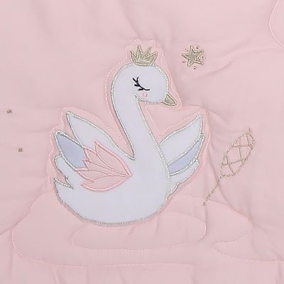 Lambs & Ivy Signature Swan Princess Pink Sateen 3-Piece Baby Crib Bedding Set Image 3