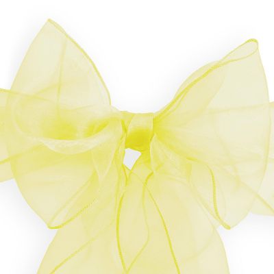 Lann's Linens 10 Organza Wedding Chair Cover Bow Sashes - Ribbon Tie Back Sash - Yellow Image 1