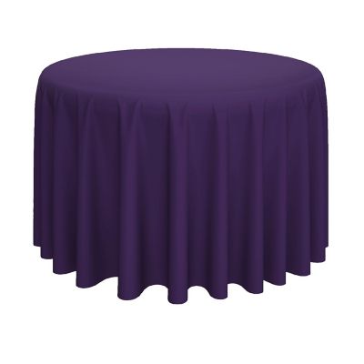 Lann's Linens 10 Pack 108" Round Wedding Banquet Polyester Fabric Tablecloth - Purple Image 1