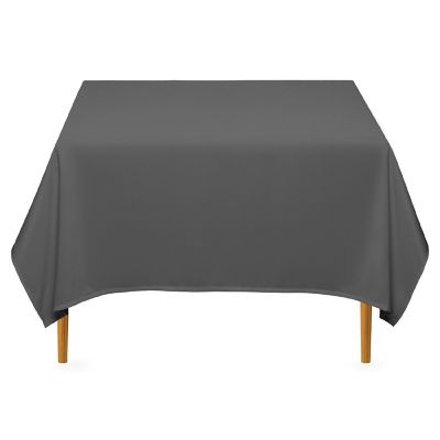 Lann's Linens 10 Pack 70" Square Wedding Banquet Polyester Fabric Tablecloth - Dark Gray Image 1
