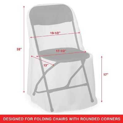 Lann's Linens 10 Wedding/Party Folding Chair Covers - Polyester Cloth - Ivory Image 1