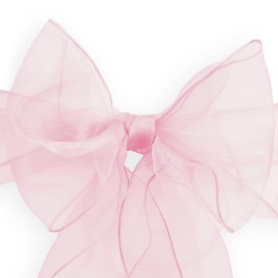 Lann's Linens 100 Organza Wedding Chair Cover Bow Sashes - Ribbon Tie Back Sash - Pink Image 1
