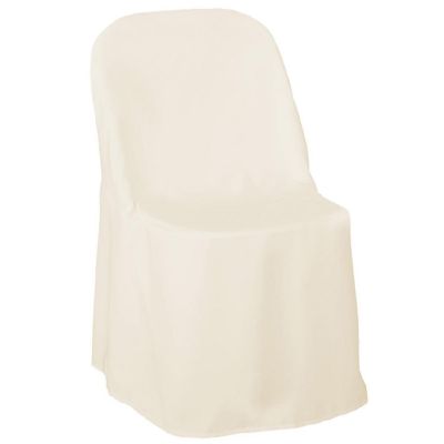 Lann's Linens 100 Wedding/Party Folding Chair Covers - Polyester Cloth - Ivory Image 1