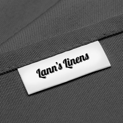Lann's Linens 132" Round Wedding Banquet Polyester Fabric Tablecloth - Dark Gray Image 3