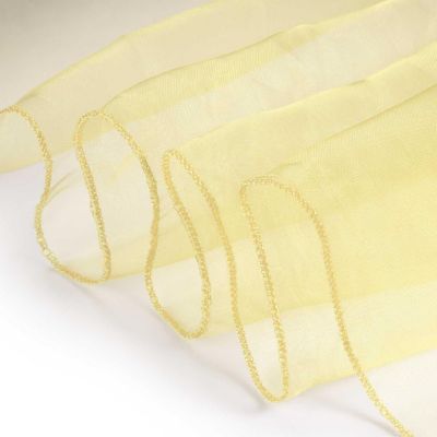 Lann's Linens 5 Organza Sheer 14" x 108" Long Wedding Dining Room Table Runners - Yellow Image 1