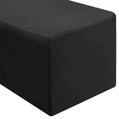 Lann's Linens 5 Pack 4' Fitted Tablecloth Cover for 48"x24" Trade Show/Banquet Table - Black Image 1