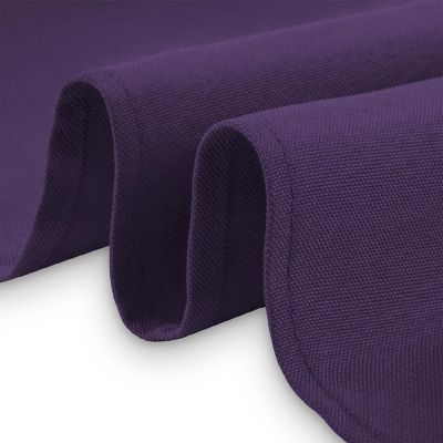 Lann's Linens 60" x 102" Rectangular Wedding Banquet Polyester Fabric Tablecloth - Purple Image 2