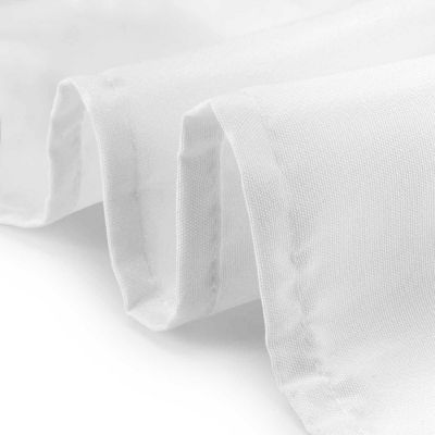 Lann's Linens 60" x 102" Rectangular Wedding Banquet Polyester Fabric Tablecloth - White Image 2