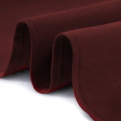Lann's Linens 90" Round Wedding Banquet Polyester Fabric Tablecloth - Burgundy Image 2