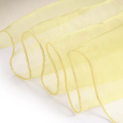 Lann's Linens Organza Wedding Table Overlay - Tablecloth Topper (72" Square - Yellow) Image 2