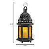 Large Decorative Etched Yellow Glass Moroccan Style Hanging Candle Lantern 10.25" Tall Image 1