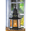 Large Decorative Etched Yellow Glass Moroccan Style Hanging Candle Lantern 10.25" Tall Image 2