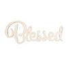 Large DIY Unfinished Wood Blessed Word Cutout Image 1