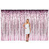Large Pink Metallic Fringe Backdrop Curtain Image 1