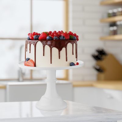 Last Confection 11" White Cake Stand, Dessert Cupcake Pedestal Display, Wedding, Birthday Party Image 2