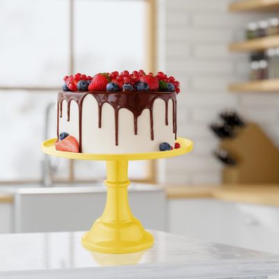 Last Confection 11" Yellow Cake Stand, Dessert Cupcake Pedestal Display, Wedding, Birthday Party Image 2