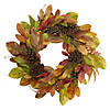 Leaves and Berries Twig Artificial Thanksgiving Wreath - 26-Inch  Unlit Image 1