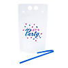 Let&#8217;s Party Collapsible Plastic Drink Pouches with Straws - 25 Pc. Image 1