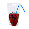 Let&#8217;s Party Collapsible Plastic Drink Pouches with Straws - 25 Pc. Image 2