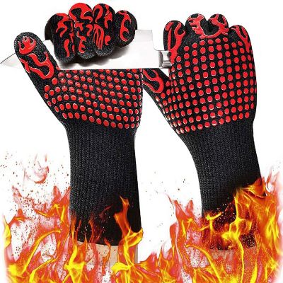 Lexi Home 18 inch Extreme Heat Resistant Grill Gloves - 1 Pair Image 2