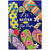 Life is Better in Flip Flops Outdoor Summer Garden Flag 18" x 12.5" Image 1