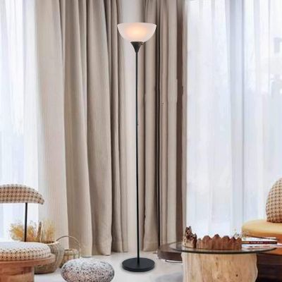 Light Accents - Floor Lamp for Living Rooms - Standing Pole Light - Bright Reading Light with White Shade - (Black) Model 6281-21 Image 1
