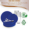 Light Blue Flat Round Disposable Plastic Dinnerware Value Set (120 Settings) Image 3