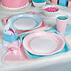 Light Pink Gingham Paper Dinner Plates - 24 Ct. Image 1