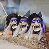 Light-Up Witch Head Yard Stake Halloween Decorations - 3 Pc. Image 1