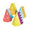 Little Dino Cone Party Hats Assortment - 8 Pc. Image 1
