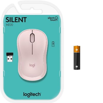 Logitech M220 Silent Wireless Mouse, 2.4 GHz with USB Receiver, - Rose Image 3