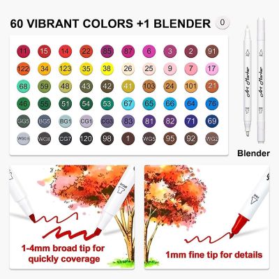 Loomini, Assorted Colors, 61 Alcohol Art Markers - Dual Tip, 1 set Image 3